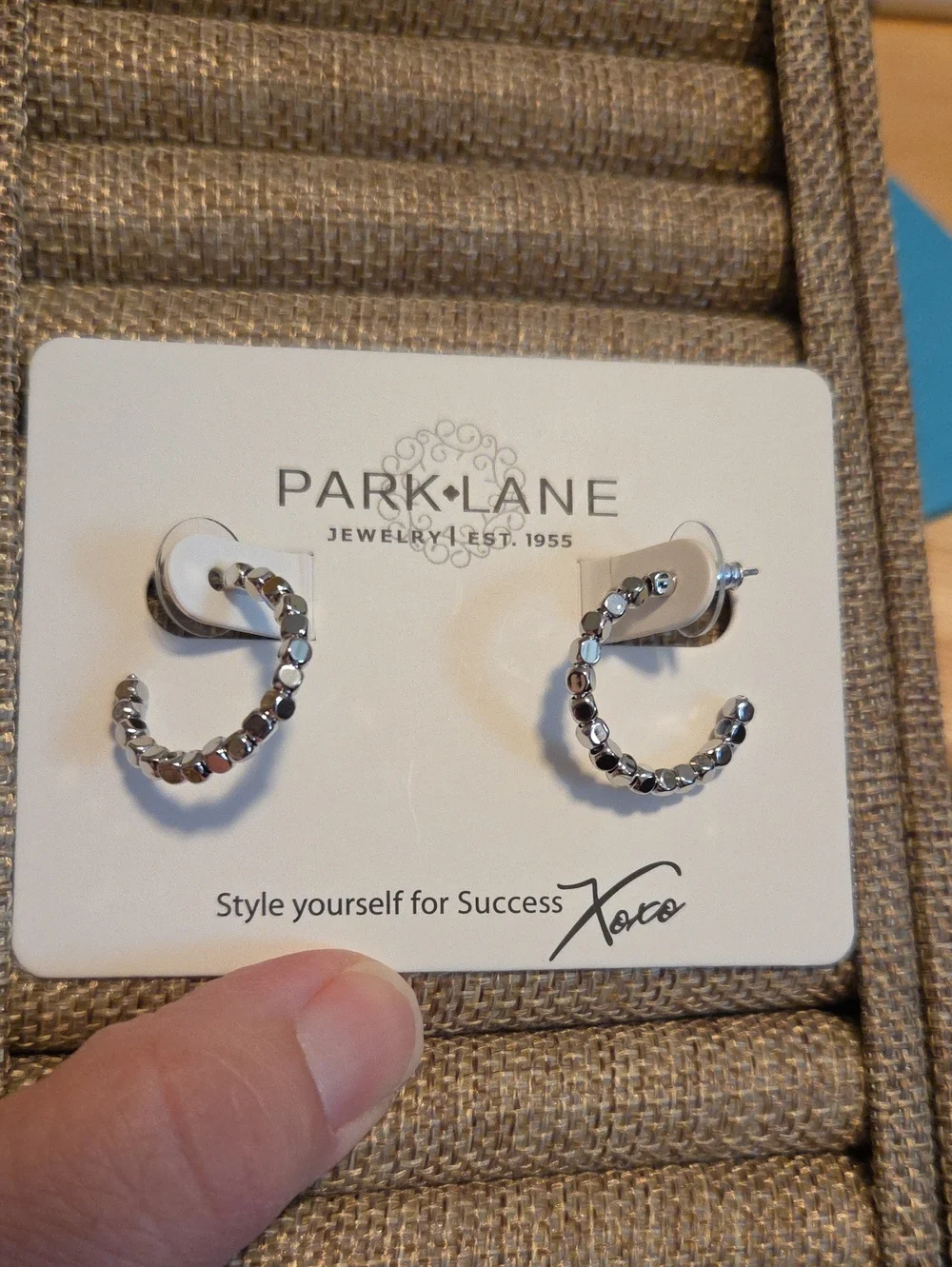Park Lane Silver Faceted C-Hoop Earrings - Hazy